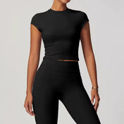 Alexa Women's Crop Top | Short Flutter Sleeves