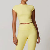 Alexa Women's Crop Top | Short Flutter Sleeves