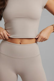 Alexa Women's Crop Top | Short Flutter Sleeves
