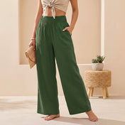 Alexandra Women's Linen Wide-Leg Pants | Comfortable Smocked Waistband