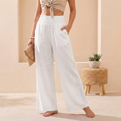 Alexandra Women's Linen Wide-Leg Pants | Comfortable Smocked Waistband