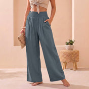 Alexandra Women's Linen Wide-Leg Pants | Comfortable Smocked Waistband