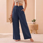 Alexandra Women's Linen Wide-Leg Pants | Comfortable Smocked Waistband