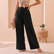 Alexandra Women's Linen Wide-Leg Pants | Comfortable Smocked Waistband