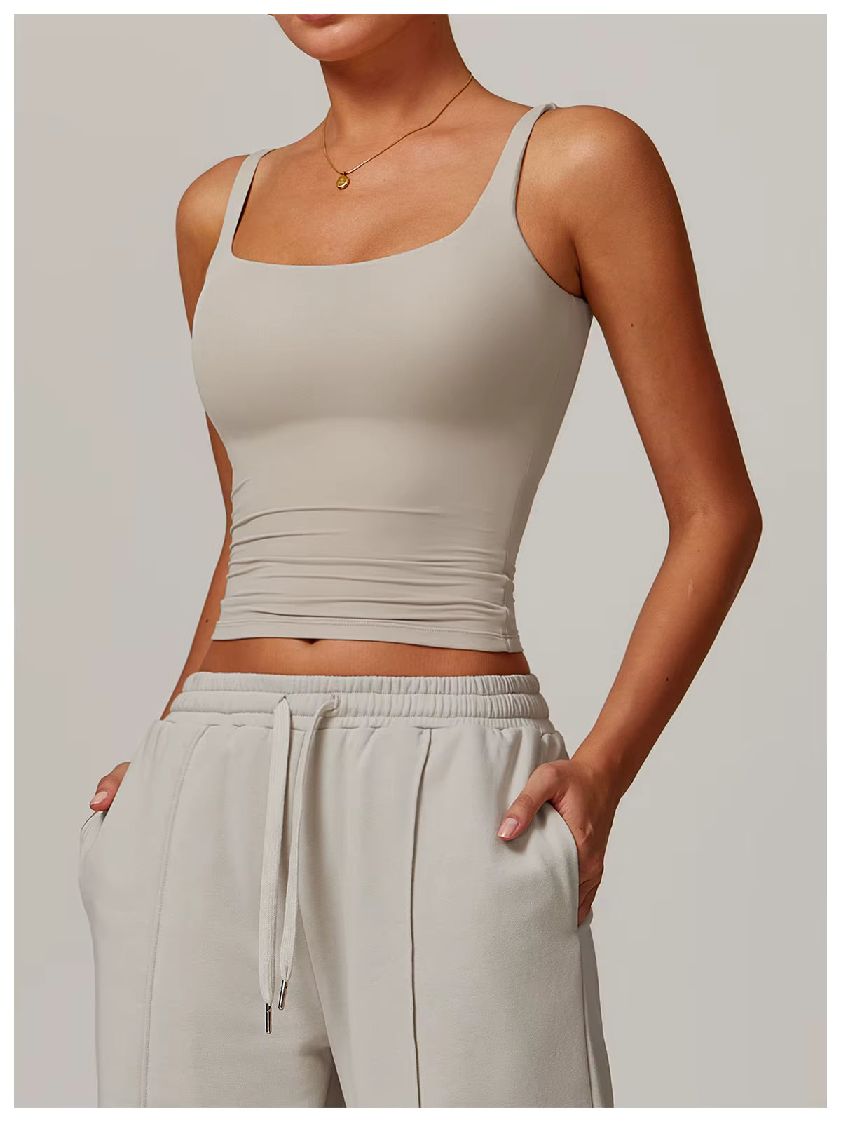 Amber Women's Tank Top | Sleeveless Square Neckline