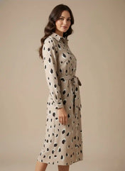 Ava Women's Midi Dress | Leopard Print