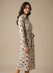 Ava Women's Midi Dress | Leopard Print