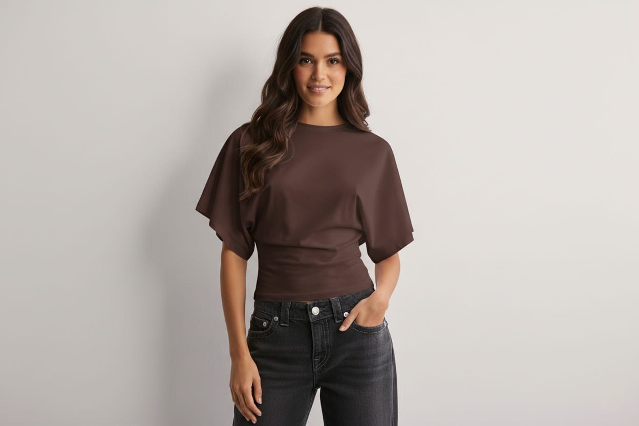 Ava Women's T-Shirt | Wide Sleeve Relaxed Fit Top