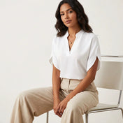 Ava Women's Blouse | V-Neck Design for Summer Tops