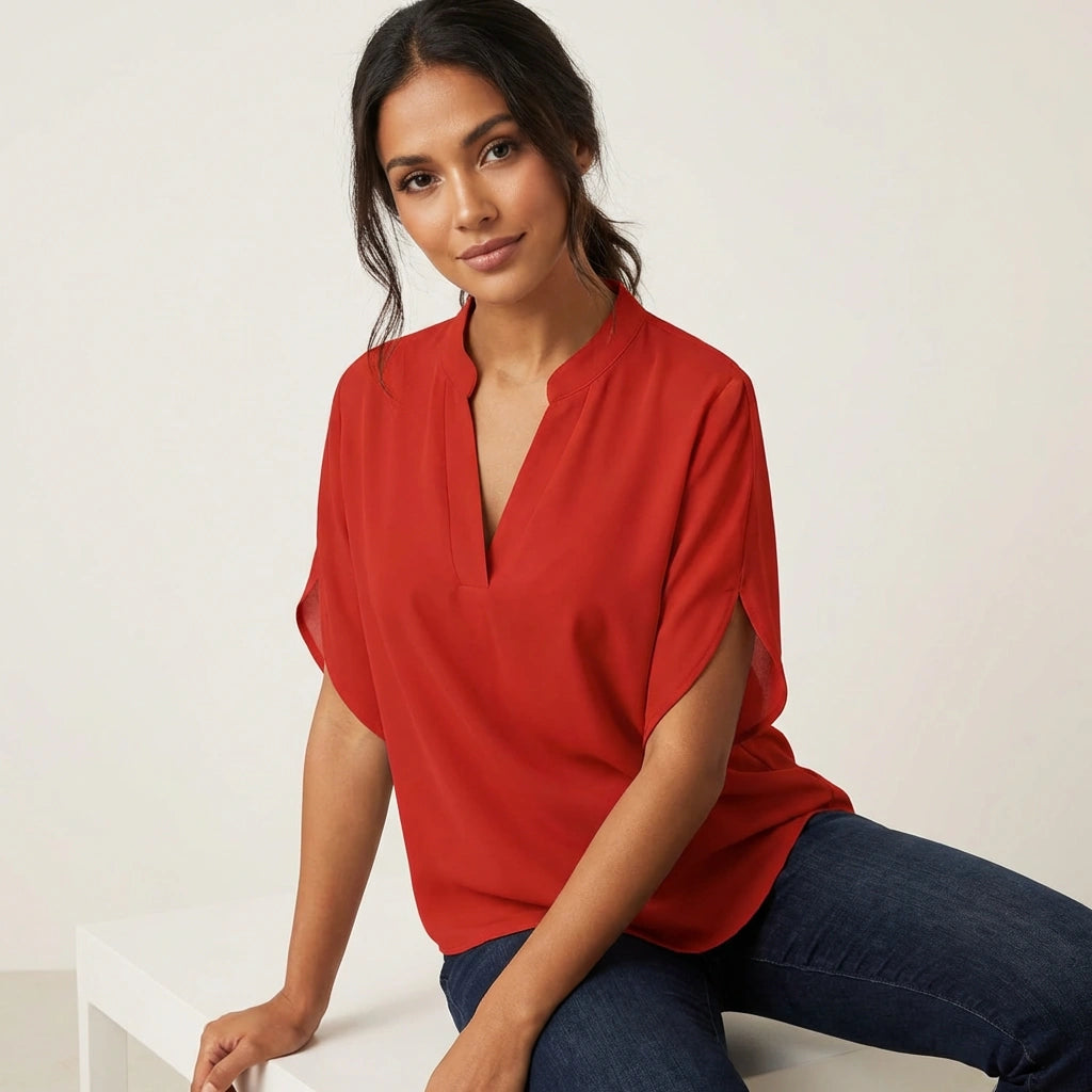 Ava Women's Blouse | V-Neck Design for Summer Tops