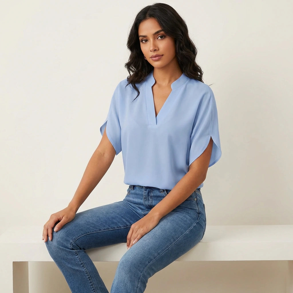 Ava Women's Blouse | V-Neck Design for Summer Tops