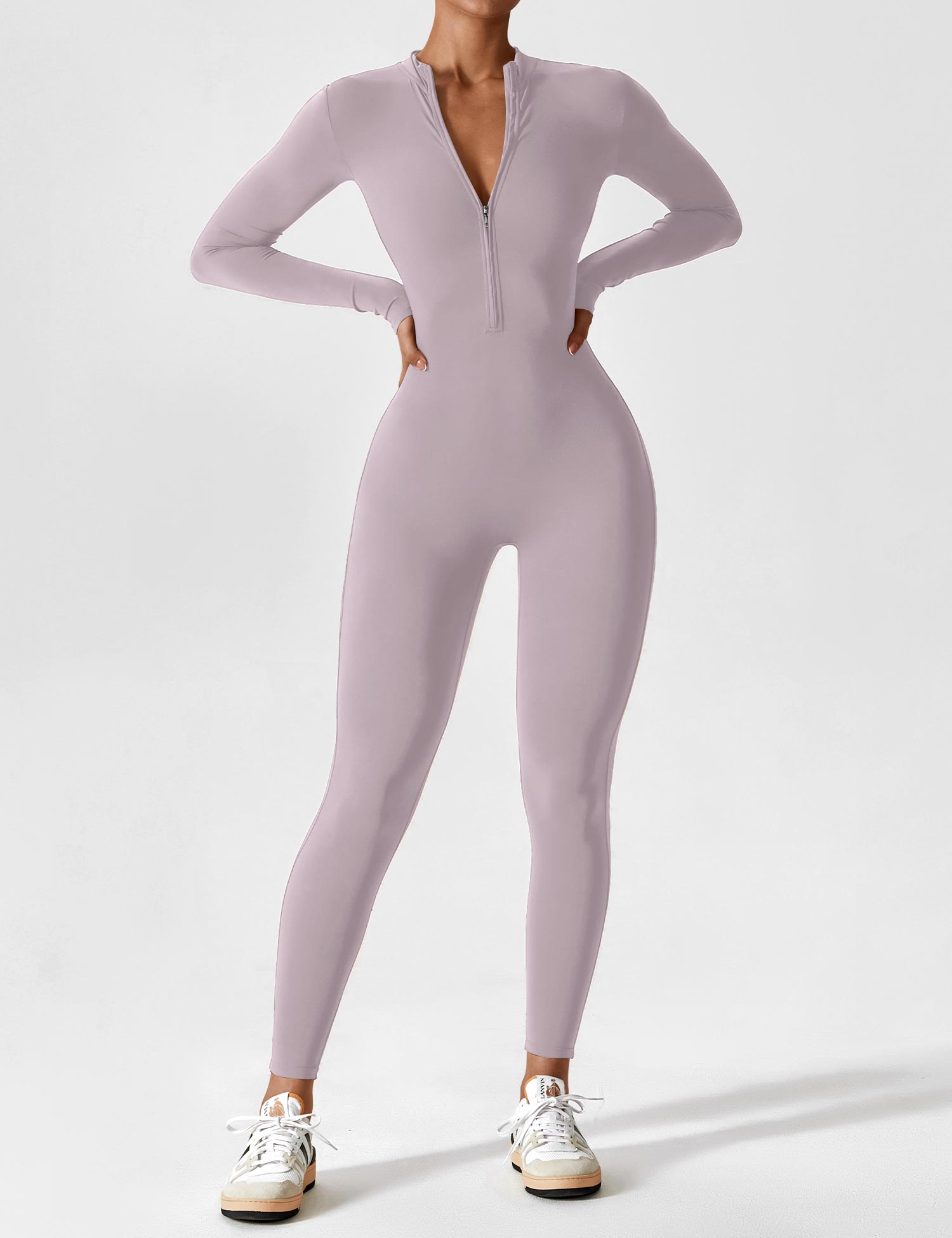 Ava Women's Jumpsuit | Long Sleeve Half-Zip Design