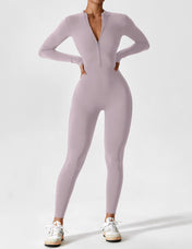 Ava Women's Jumpsuit | Long Sleeve Half-Zip Design