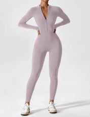 Ava Women's Jumpsuit | Long Sleeve Half-Zip Design