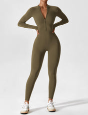 Ava Women's Jumpsuit | Long Sleeve Half-Zip Design