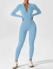 Ava Women's Jumpsuit | Long Sleeve Half-Zip Design