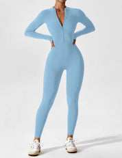 Ava Women's Jumpsuit | Long Sleeve Half-Zip Design