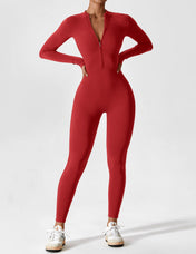 Ava Women's Jumpsuit | Long Sleeve Half-Zip Design