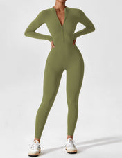 Ava Women's Jumpsuit | Long Sleeve Half-Zip Design