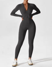 Ava Women's Jumpsuit | Long Sleeve Half-Zip Design