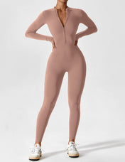 Ava Women's Jumpsuit | Long Sleeve Half-Zip Design