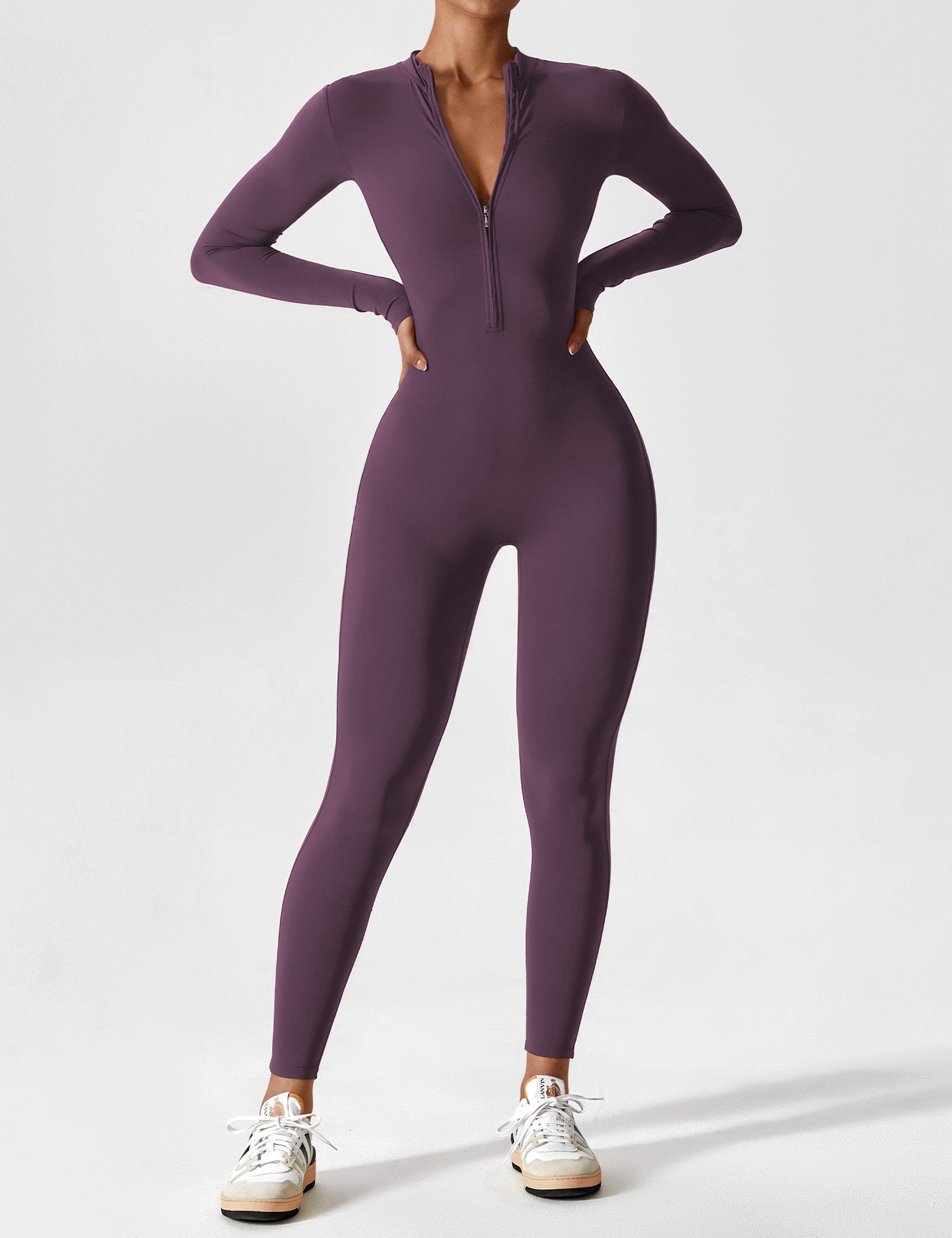 Ava Women's Jumpsuit | Long Sleeve Half-Zip Design
