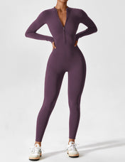 Ava Women's Jumpsuit | Long Sleeve Half-Zip Design