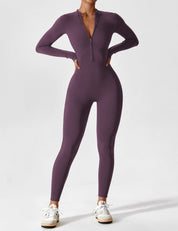 Ava Women's Jumpsuit | Long Sleeve Half-Zip Design