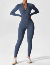 Ava Women's Jumpsuit | Long Sleeve Half-Zip Design
