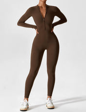Ava Women's Jumpsuit | Long Sleeve Half-Zip Design