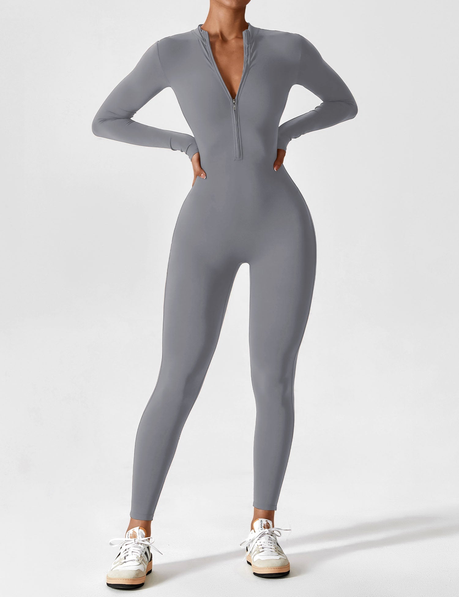 Ava Women's Jumpsuit | Long Sleeve Half-Zip Design