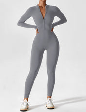 Ava Women's Jumpsuit | Long Sleeve Half-Zip Design