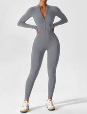 Ava Women's Jumpsuit | Long Sleeve Half-Zip Design