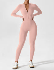 Ava Women's Jumpsuit | Long Sleeve Half-Zip Design