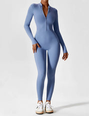 Ava Women's Jumpsuit | Long Sleeve Half-Zip Design