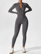 Ava Women's Jumpsuit | Long Sleeve Half-Zip Design