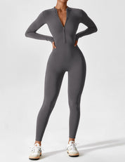 Ava Women's Jumpsuit | Long Sleeve Half-Zip Design