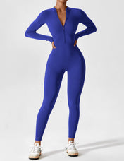 Ava Women's Jumpsuit | Long Sleeve Half-Zip Design
