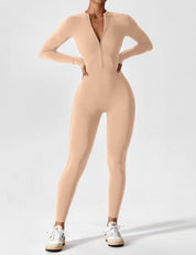 Ava Women's Jumpsuit | Long Sleeve Half-Zip Design
