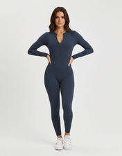 Ava Women's Jumpsuit | Long Sleeve Half-Zip Design