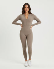 Ava Women's Jumpsuit | Long Sleeve Half-Zip Design