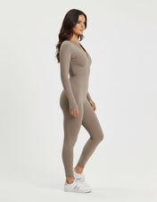 Ava Women's Jumpsuit | Long Sleeve Half-Zip Design