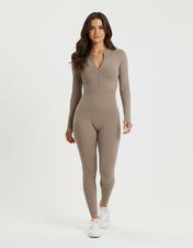 Ava Women's Jumpsuit | Long Sleeve Half-Zip Design