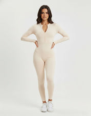 Ava Women's Jumpsuit | Long Sleeve Half-Zip Design