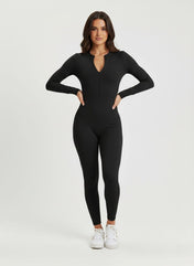 Ava Women's Jumpsuit | Long Sleeve Half-Zip Design
