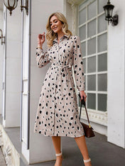Ava Women's Midi Dress | Leopard Print