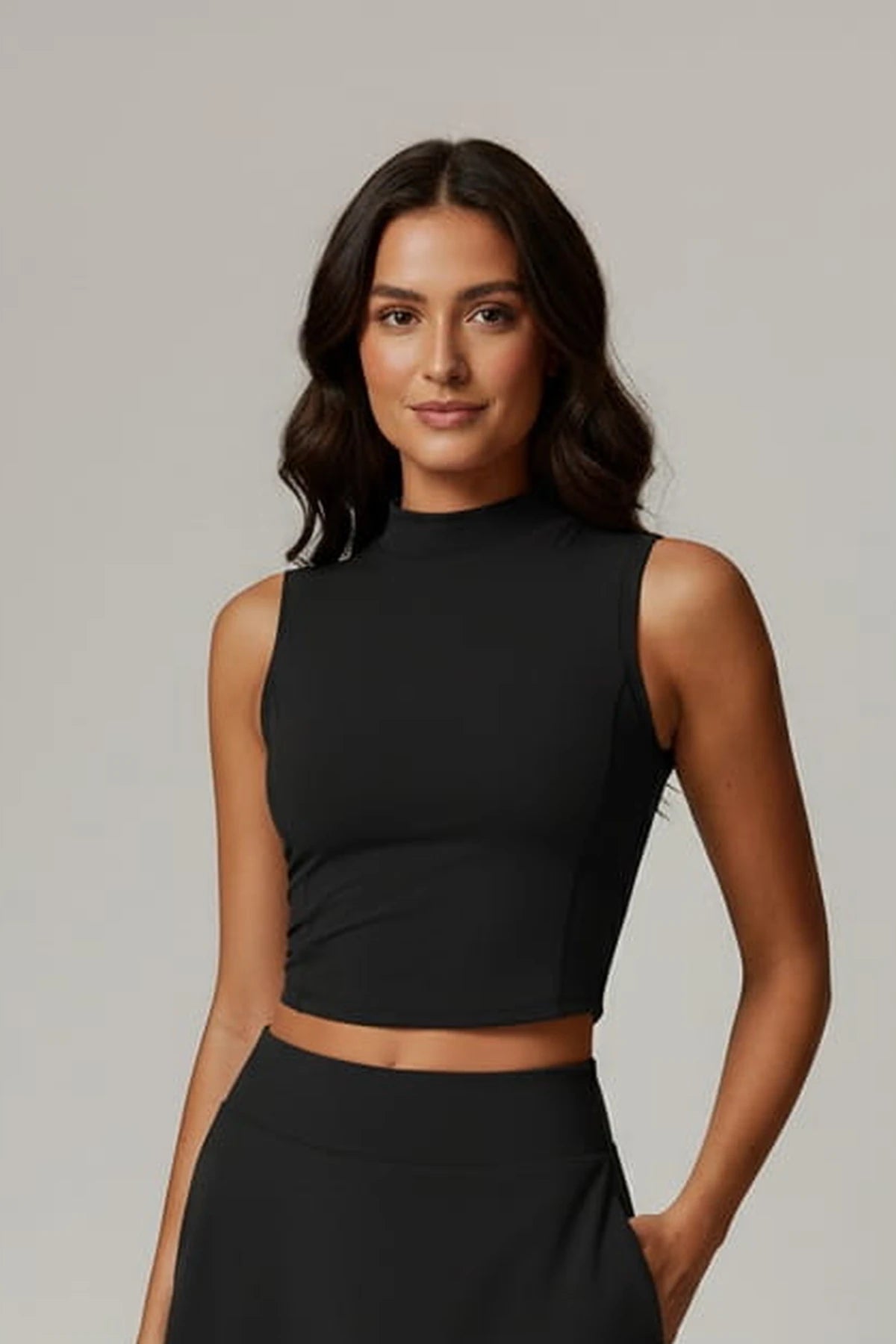 Bella Women's Crop Top | High Neckline Stretch Fit