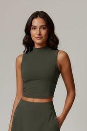 Bella Women's Crop Top | High Neckline Stretch Fit