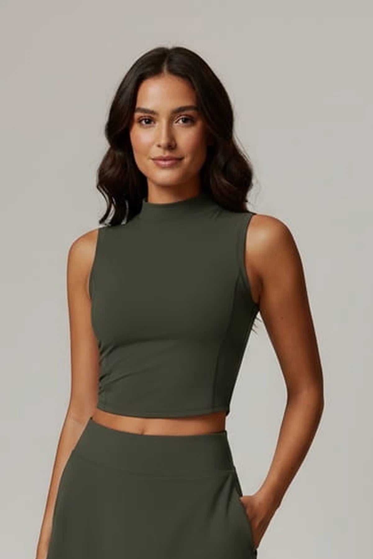 Bella Women's Crop Top | High Neckline Stretch Fit