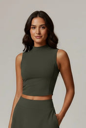 Bella Women's Crop Top | High Neckline Stretch Fit
